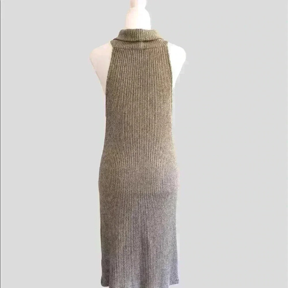 TOPSHOP Beige/Gray Heathered Knit Bodycon Sleeveless Dress Size 10 - Picture 2 of 6